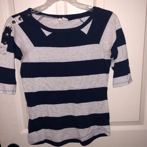 Blue and white shirt